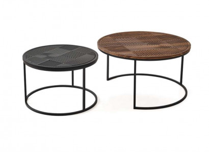 Modern Tische Designer Luxus Beistelltisch Neu Couchtische Tisch 2 tlg. Braun